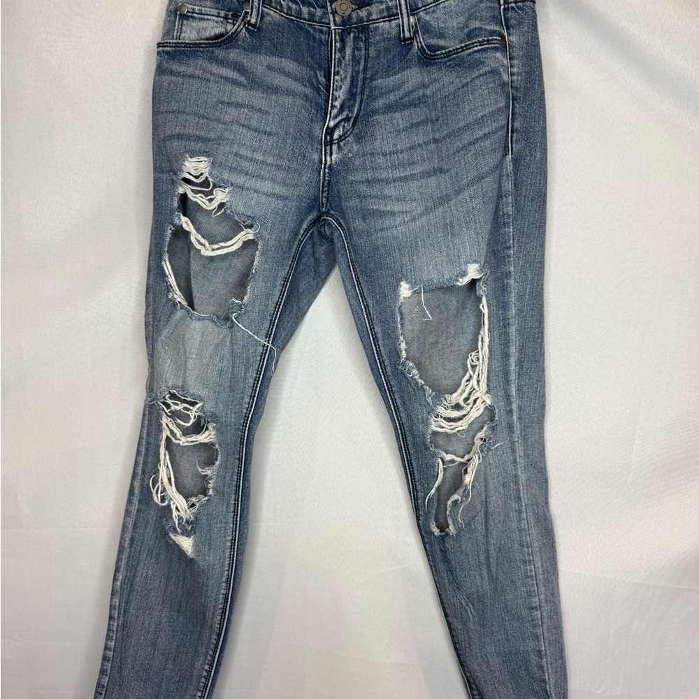 Pistola Blue Skinny Jeans with Distressed Details